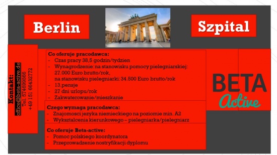 Pielęgniarka – praca w Berlinie